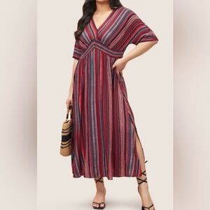 BloomChic Vibrant Striped Maxi Dress